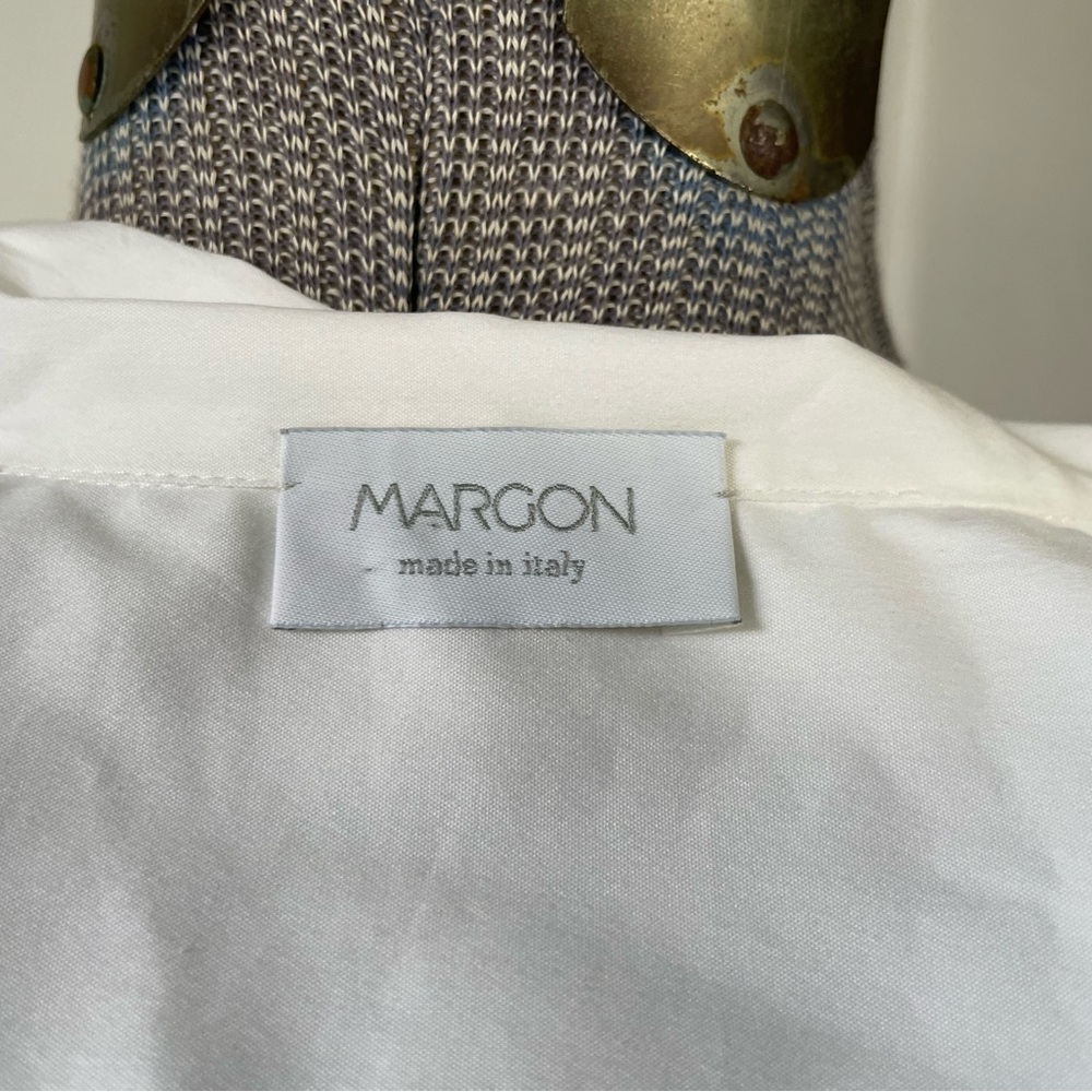Margon Solid White Long Sleeve Button Down Shirt - image 7